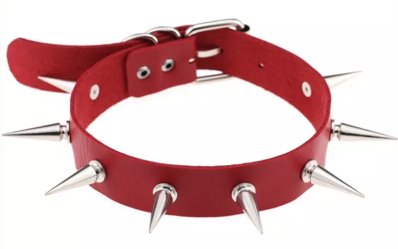 Nieten-Halsband Piky Lish Rot