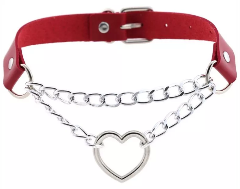 Sexy Halsband Heart Chain Rot