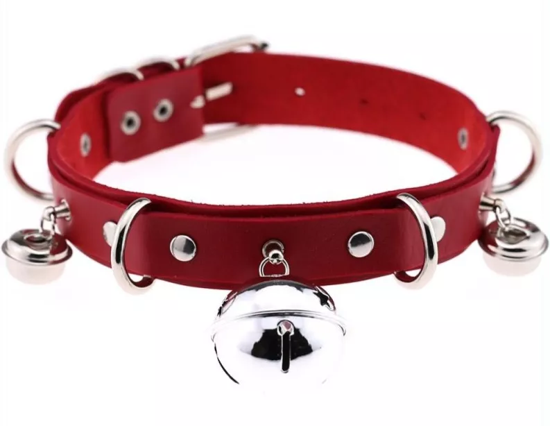Sexy Halsband mit Glöckchen Rot
