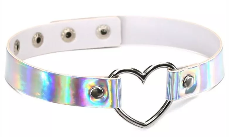 Halsband Heart Laser Weiß Silber