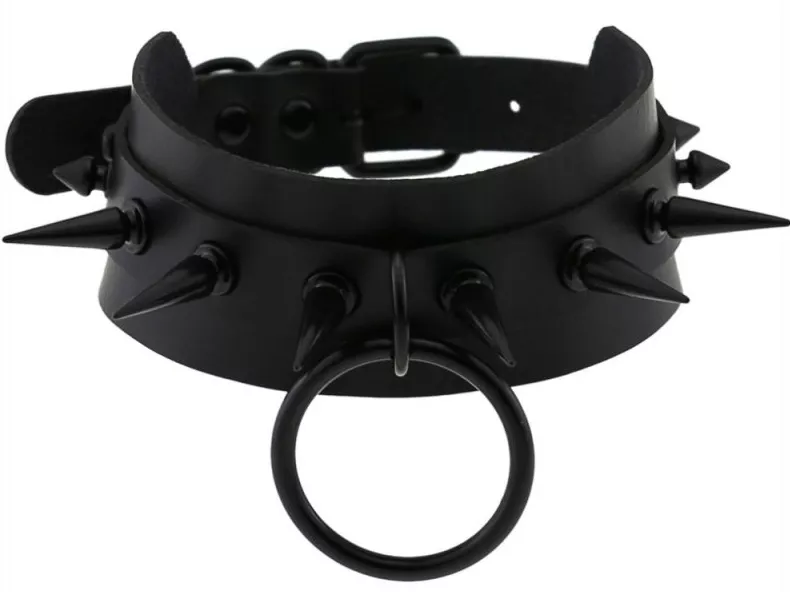 Nieten-Halsband Strobo Lish Schwarz
