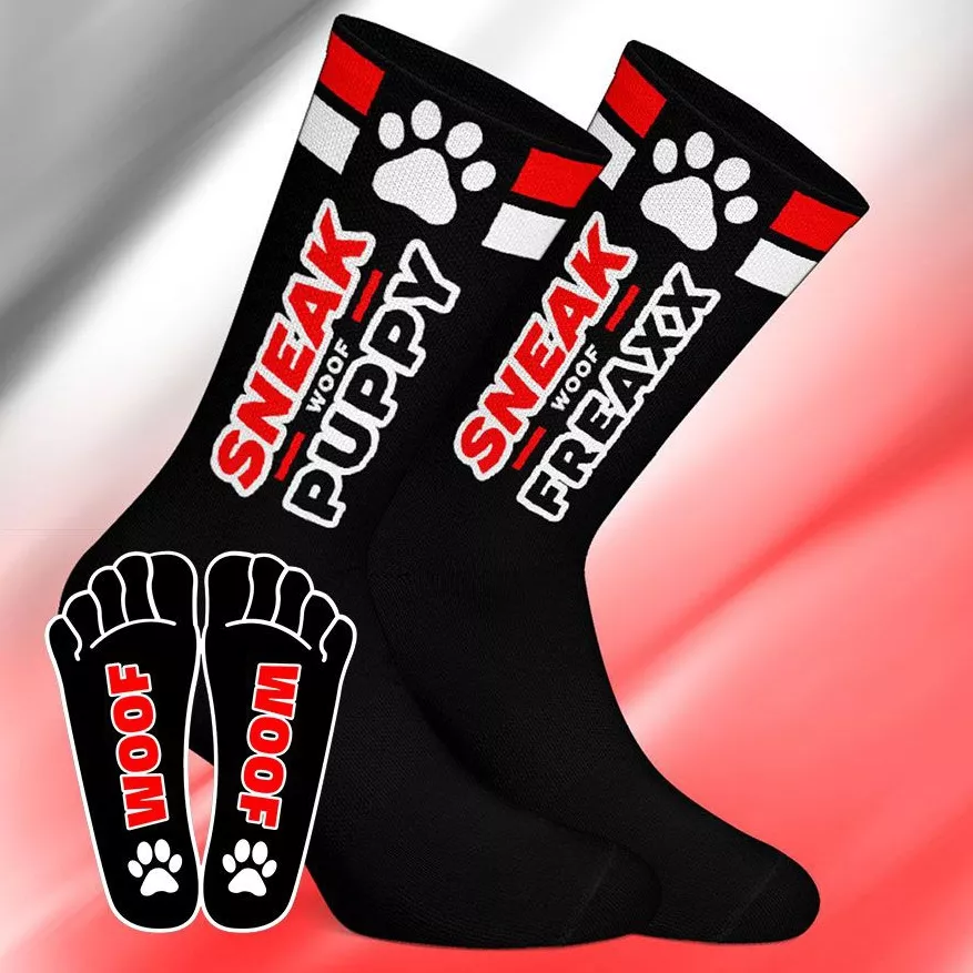 SNEAK PUPPY sokken Zwart-Rood