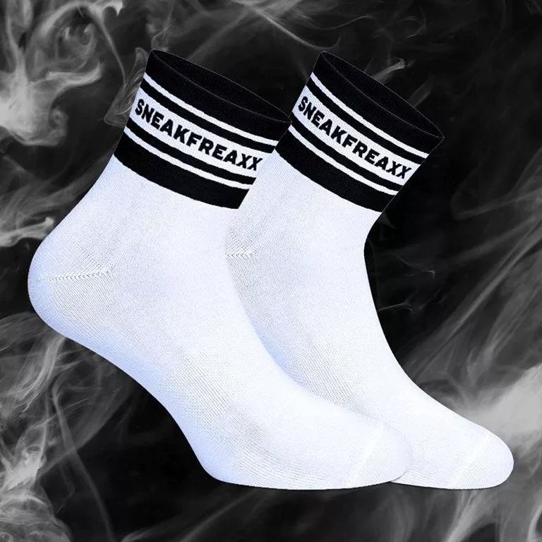 Kurze Socken WHITE BLACK SHORT Weiß-Schwarz