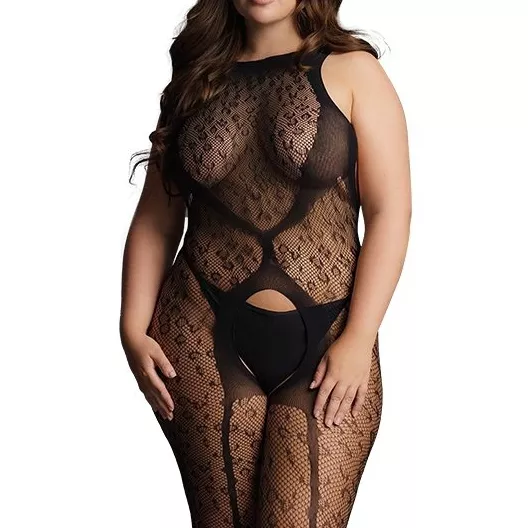 CROTCHLESS LEOPARD combinatie Zwart