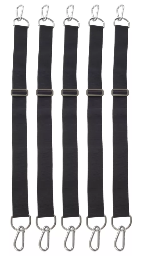 Set aus 5 verstellbaren Riemen mit Karabinern 1 Meter