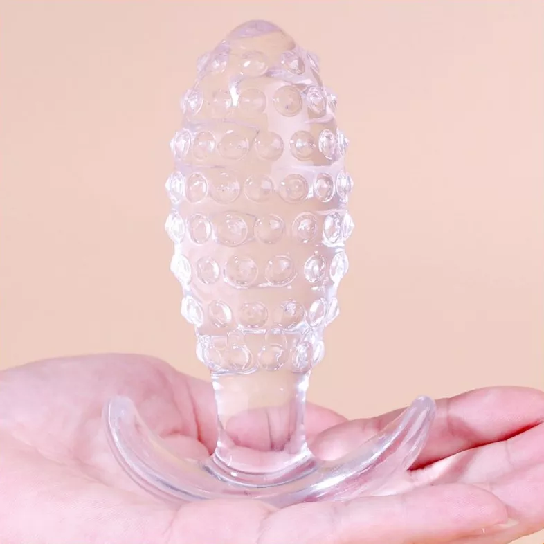 Transparenter Butt Plug Dotted Pine S 6.5 x 2.5cm
