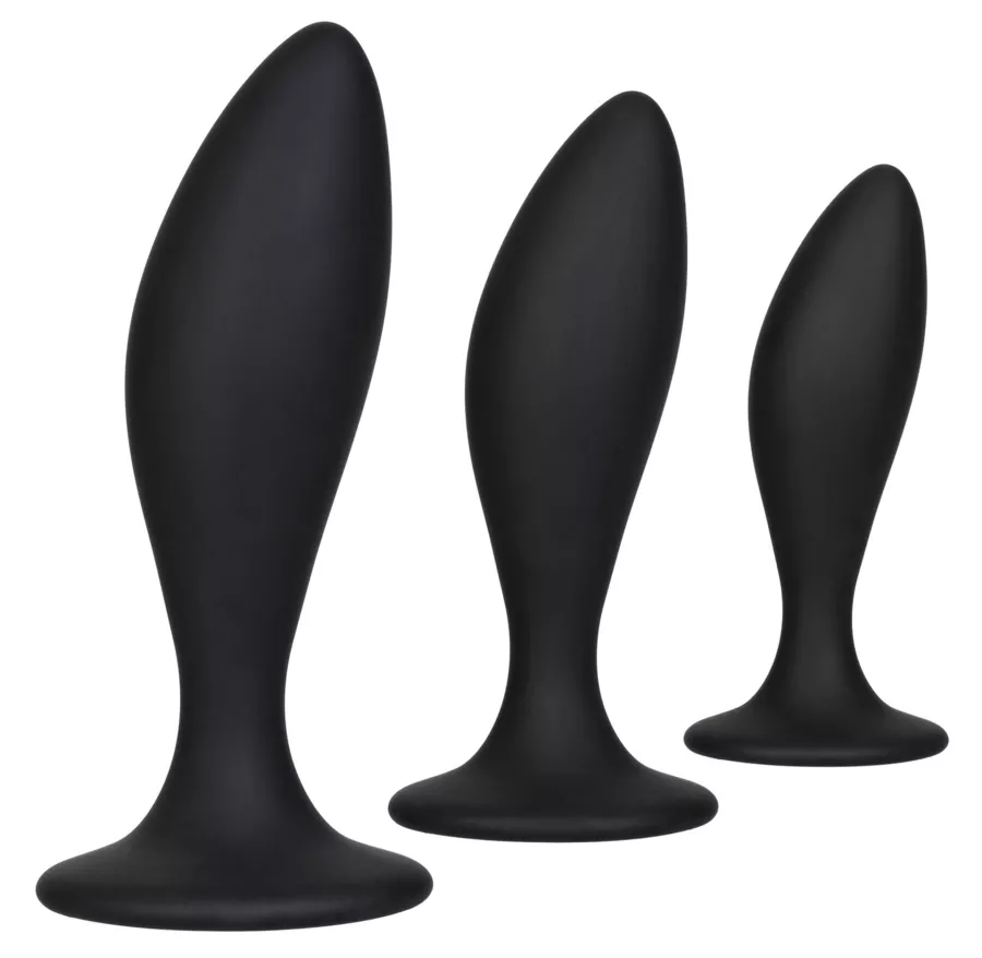 Set mit 3 Silikonplugs Curve Kit Schwarz