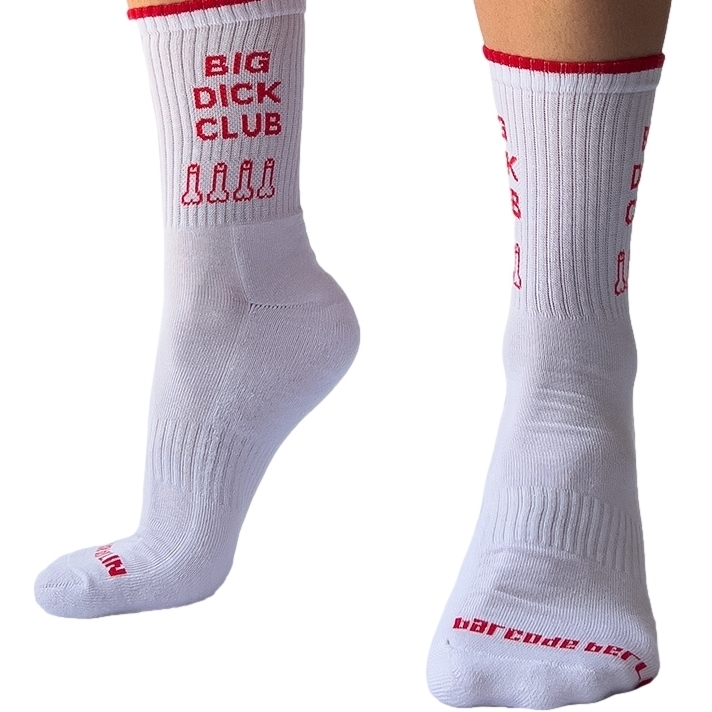 Chaussettes blanches Big Dick Club Liseré rouge