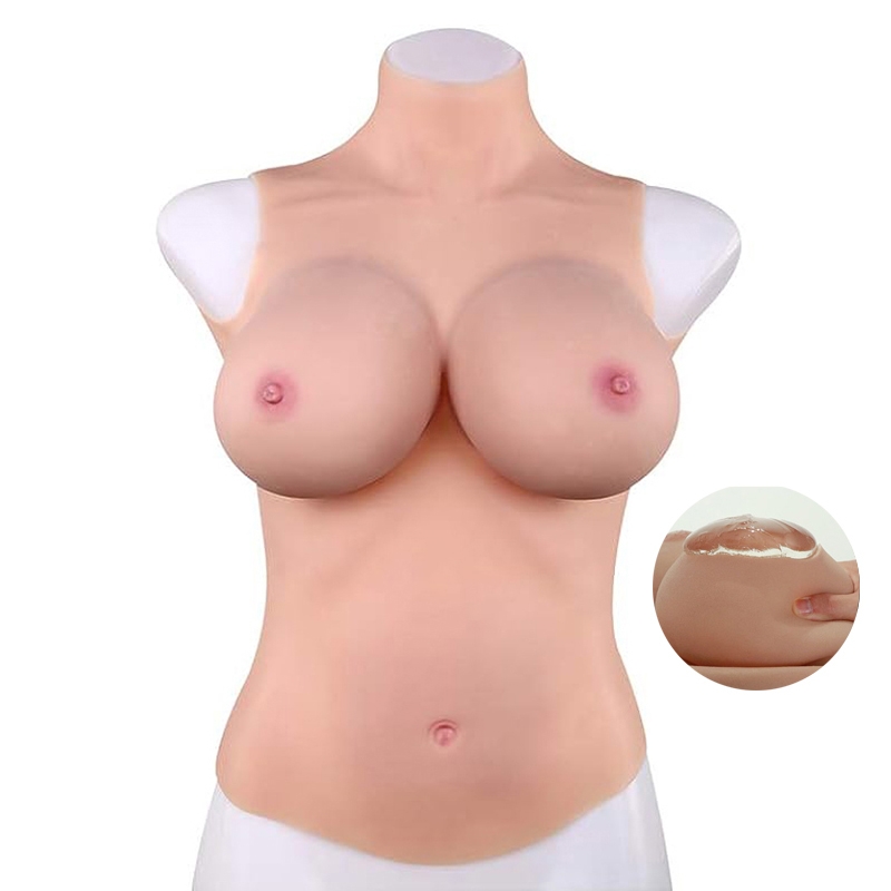 Buste Entier Seins réalistes Silicone Col haut Bonnet E