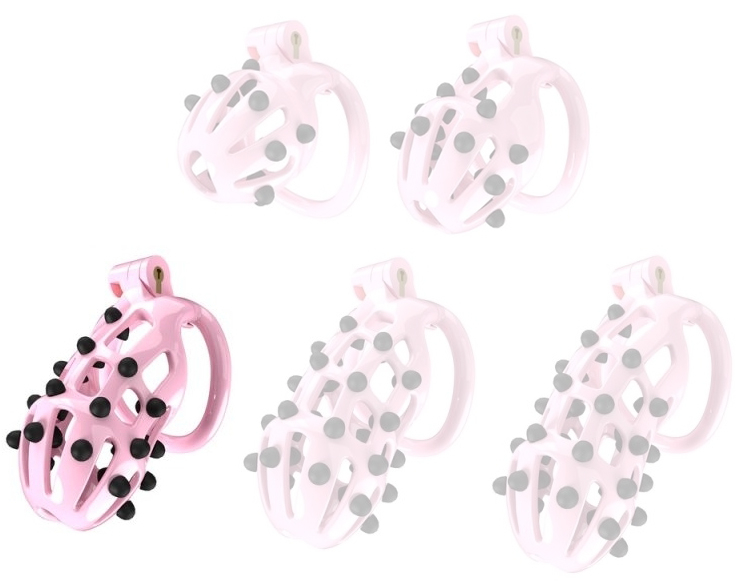 Cage de chasteté Point Up L Rose 10 x 4cm