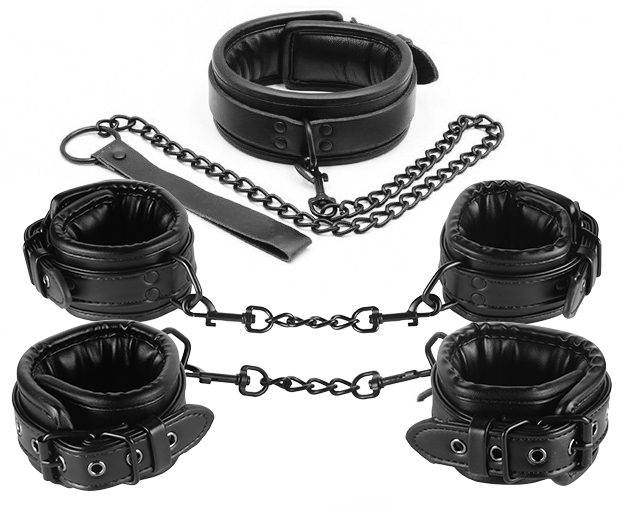 Kit Collier Laisse Menottes Noir