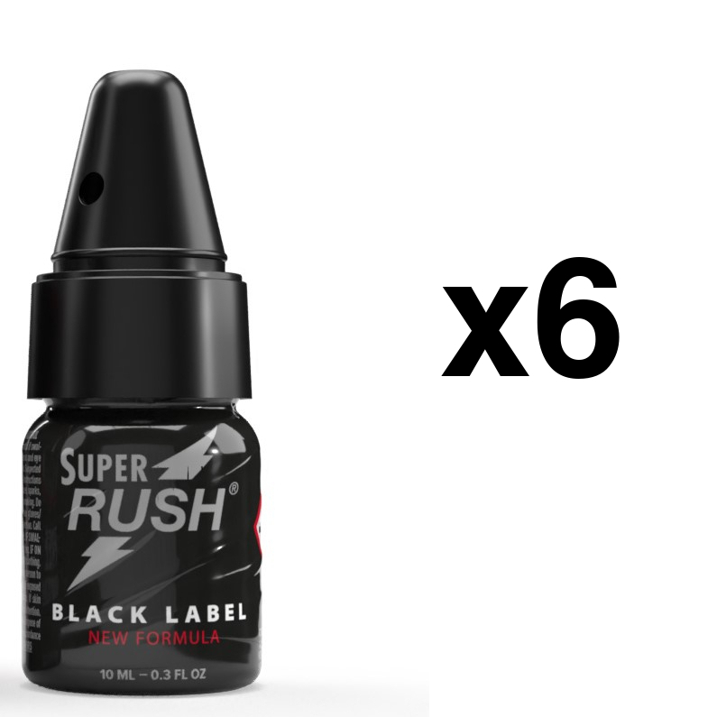 SUPER RUSH Black Label 10ml Bouchon Diffuseur x6