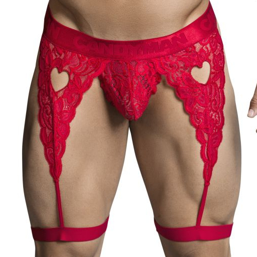 String Porte-Jarretelles Dentelle Peitho Rouge