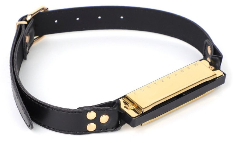 Bâillon harmonica Music gag Doré