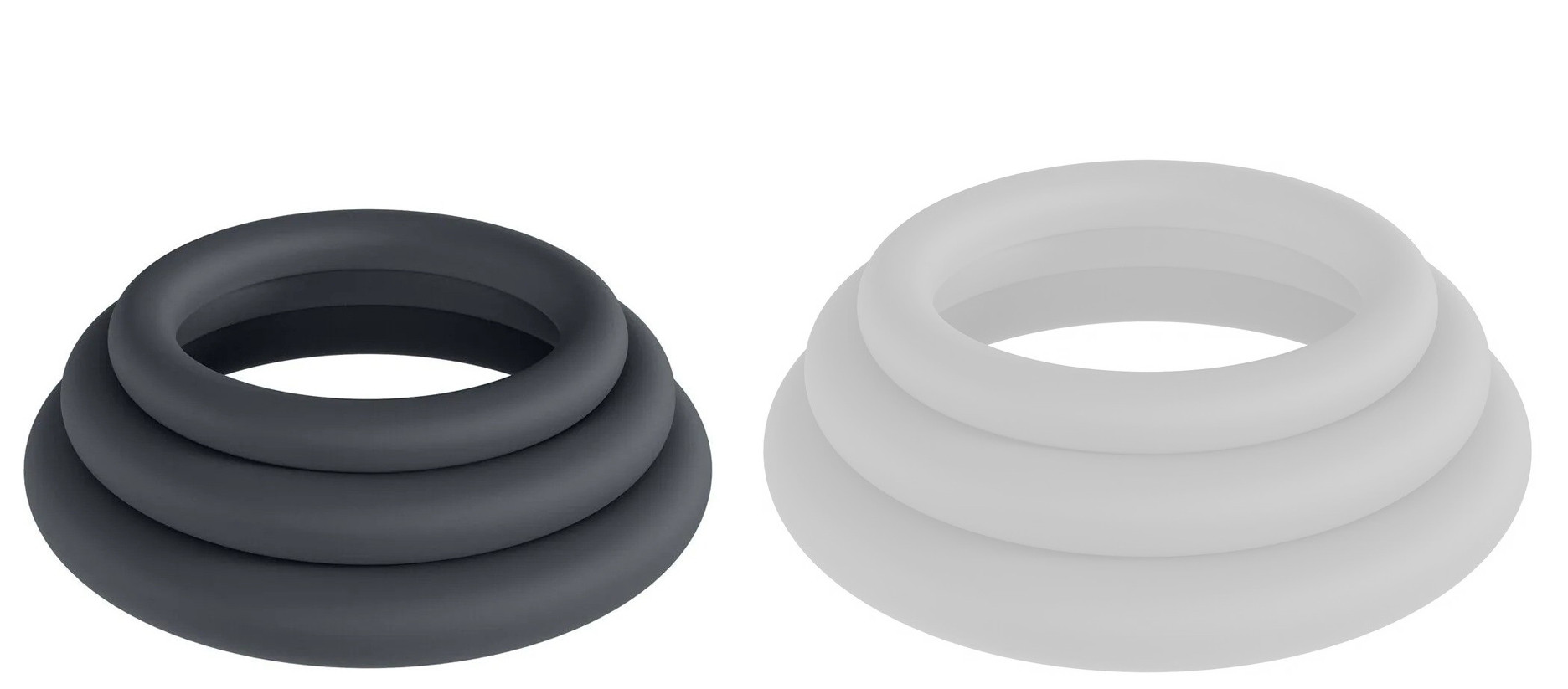 Lot de 3 Cockrings silicone Classic Levelz 23-30mm