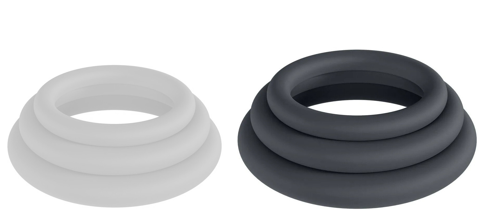 Lot de 3 Cockrings Silicone Classic Levelz 33-39mm