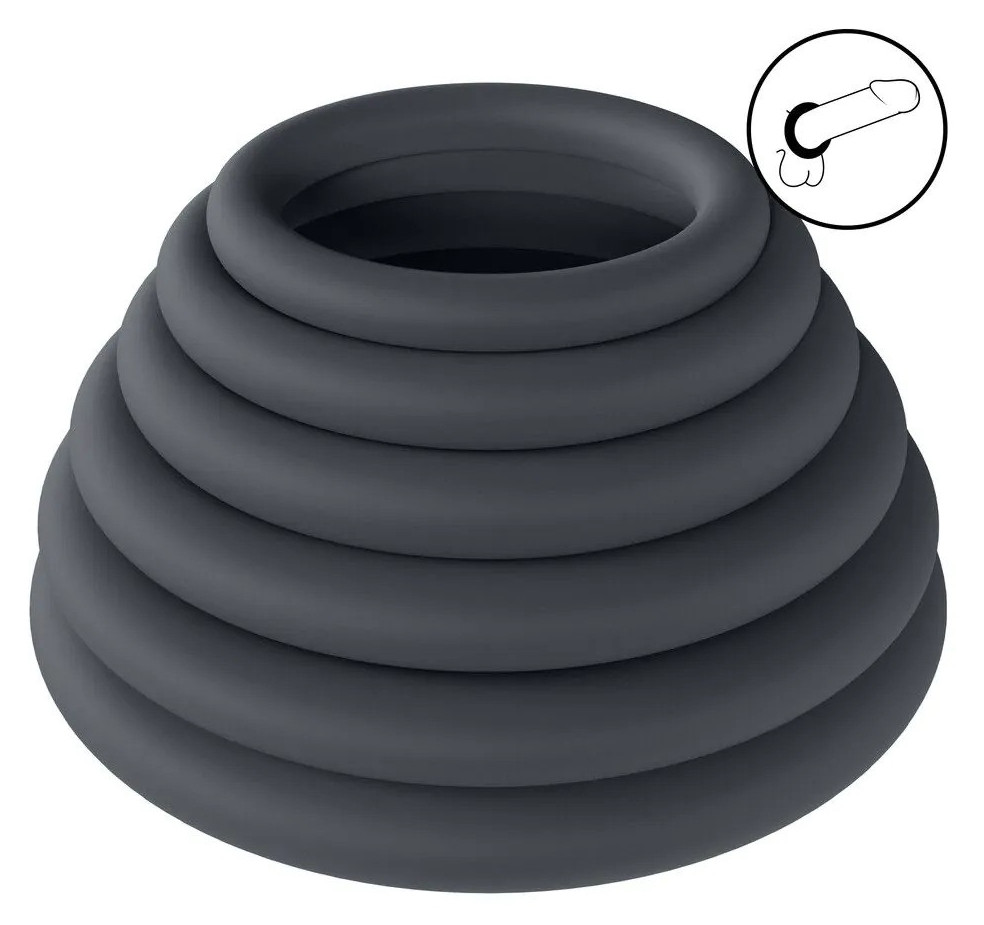 Lot de 6 Cockrings Silicone Classic Levelz 23-39mm