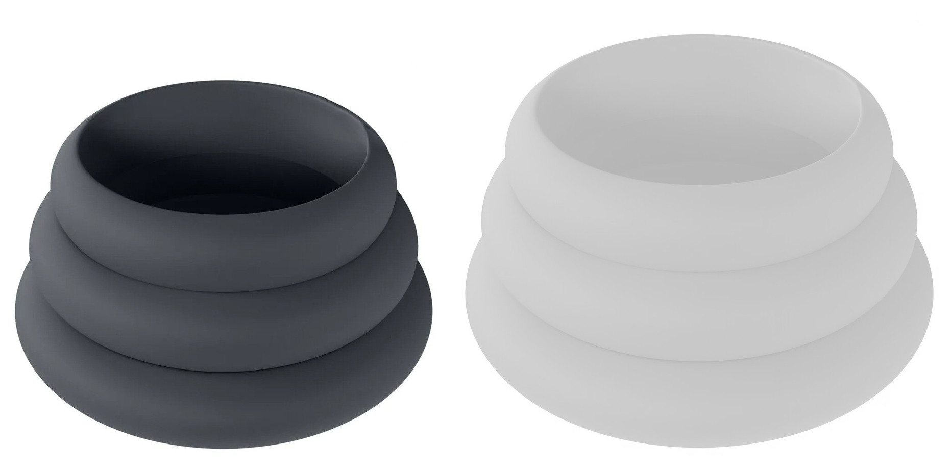 Lot de 3 Cockrings Silicone Wide-O S-L 30-42mm