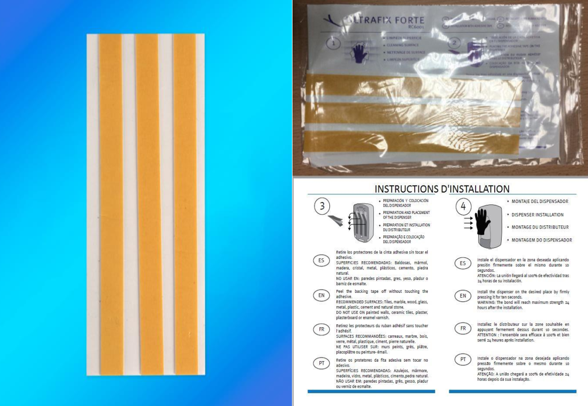 Kit adhésif double face ULTRAFIX FORTE pour distributeur de lubrifiant