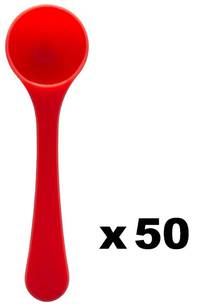Pack de 50 cuillères rouges - Dosage 6g