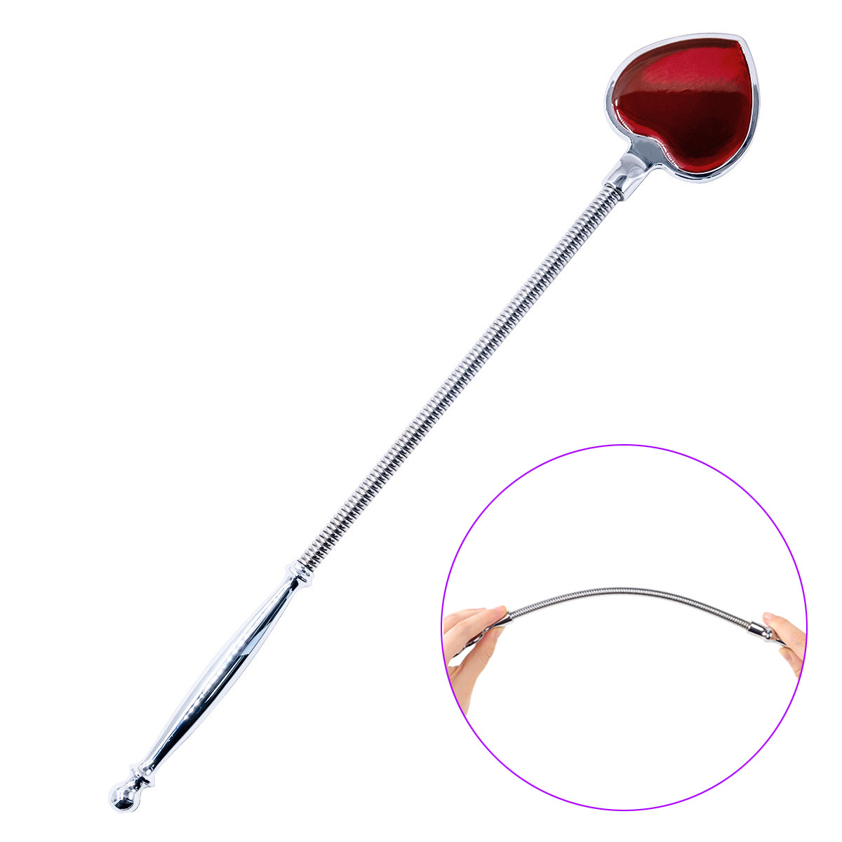 Paddle flexible 39cm Plug anal RED HEART 9.5 x 1.3cm