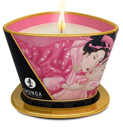 Chandelle de massage APHRODISIA Pétales de Rose 170mL