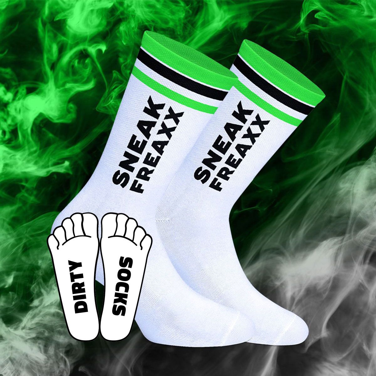 Chaussettes Dirty Blanc-Vert