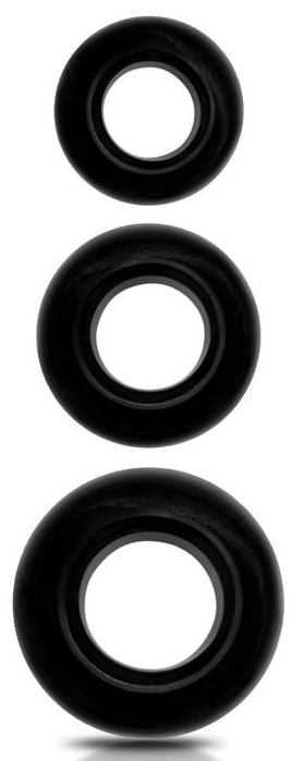 Lot de 3 cockrings souples Beast Ring Noirs
