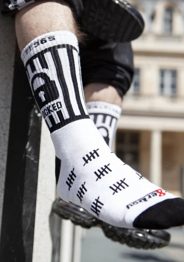 Chaussettes blanches LOCKED Sk8erboy