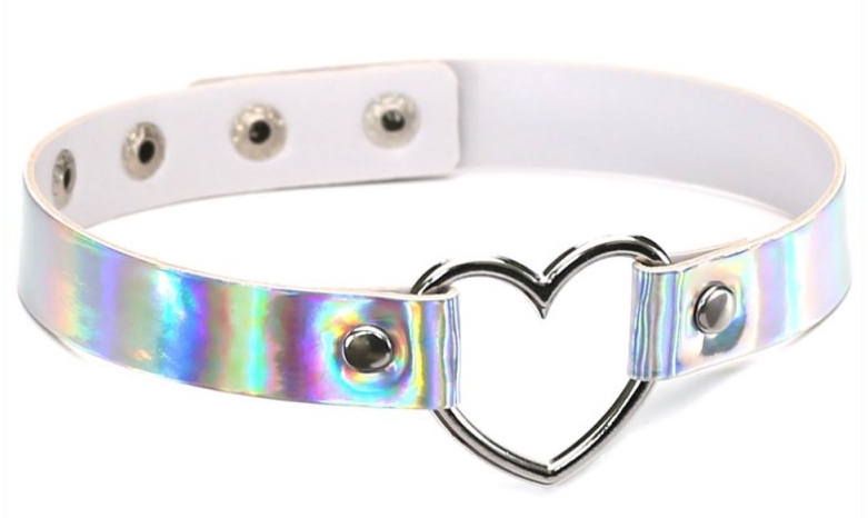 Ras de cou Heart Laser Blanc argenté