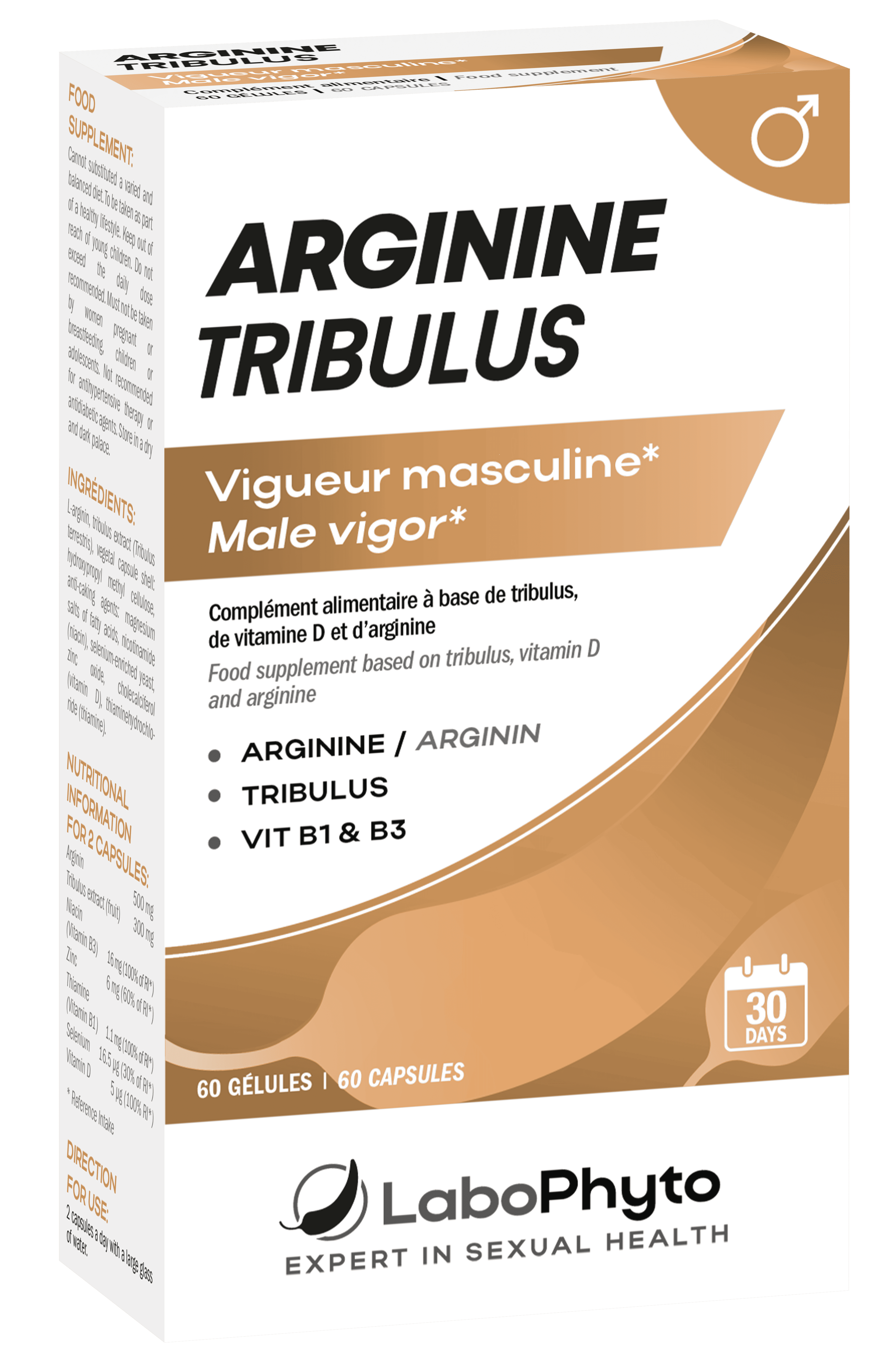 Stimulant Arginine / Tribulus - 60 gélules