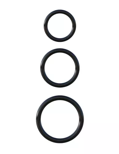 Set von 3 Cock Rings Silikon C-Ringz – 1/3