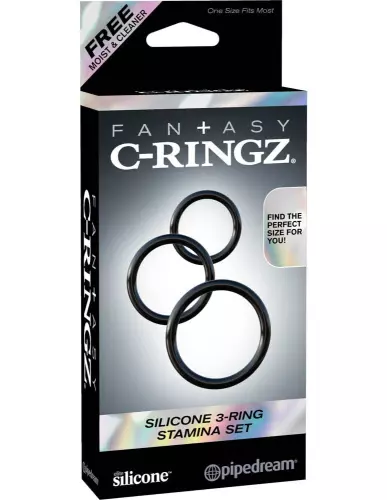 Set von 3 Cock Rings Silikon C-Ringz – 2/3