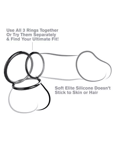 Set von 3 Cock Rings Silikon C-Ringz – 3/3