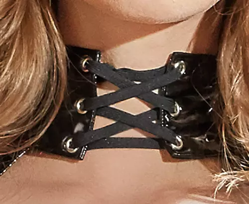 Hüfthalter Strumpfhalter VINYL BASQUE NECK Schwarz – 4/5