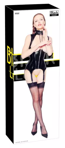 Hüfthalter Strumpfhalter VINYL BASQUE NECK Schwarz – 5/5