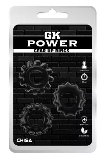 Set mit 3 weichen Cockringen Gear Up Schwarz – 2/3