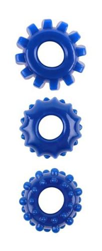 Set van 3 zachte Cockrings Gear Up Blauw