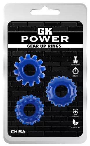 Set mit 3 weichen Cockringen Gear Up Blau – 2/3