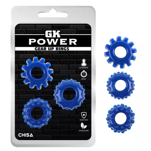 Set mit 3 weichen Cockringen Gear Up Blau – 3/3