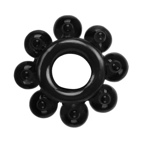 Set 4 weiche Cockrings Ring Stars Schwarz – 3/7