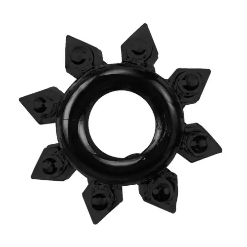 Set 4 weiche Cockrings Ring Stars Schwarz – 5/7