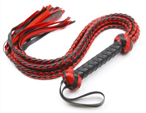 Tigress Long Flogger 78cm Black-Red