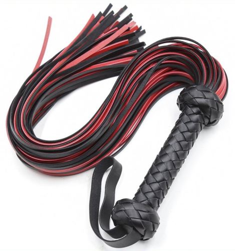 Peitsche Lofy Whip 65cm Schwarz-Rot