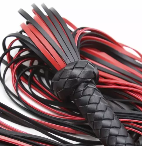 Peitsche Lofy Whip 65cm Schwarz-Rot – 4/5