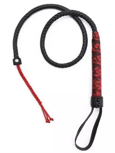 Peitsche Chinese Design 90cm Schwarz-Rot – 2/7