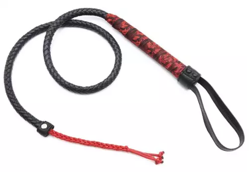 Peitsche Chinese Design 90cm Schwarz-Rot – 3/7