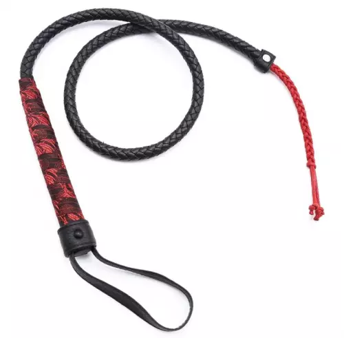 Peitsche Chinese Design 90cm Schwarz-Rot – 4/7