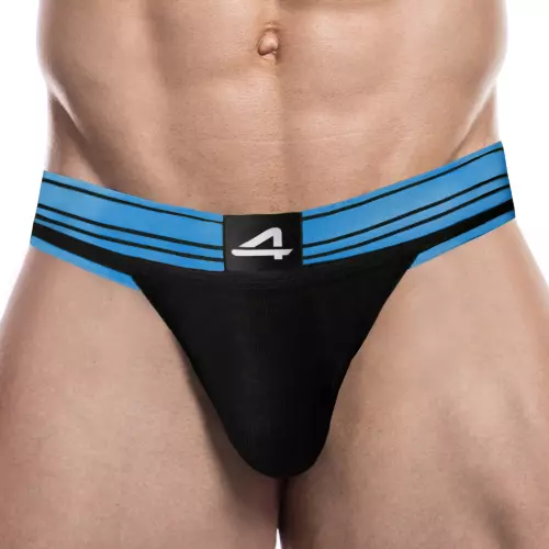 Jockstrap Rugby Zwart-Blauw – 1/4