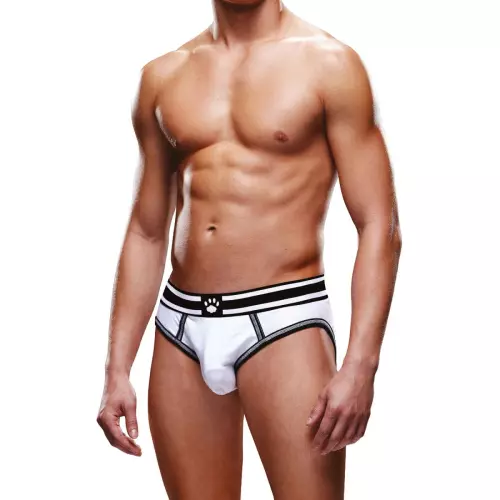 Bottomless OPEN BRIEF Prowler Wit-Zwart – 3/4